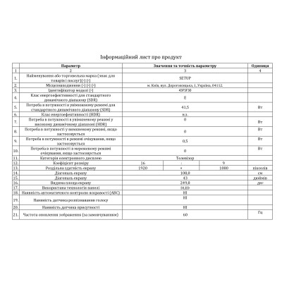 LED-телевізор Setup  43FSF30  (6904340)