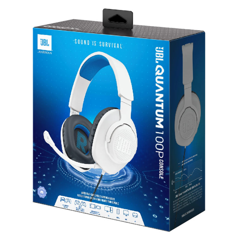 Гарнітура JBL QUANTUM 100P Console White (JBLQ100PWHTBLU) (6900175)