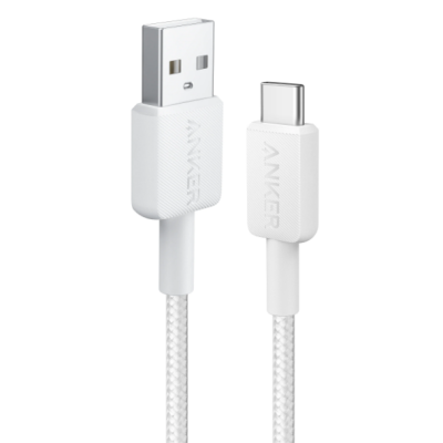Кабель Anker 322 USB-A to USB-C - 0.9m Nylon White (6908155)
