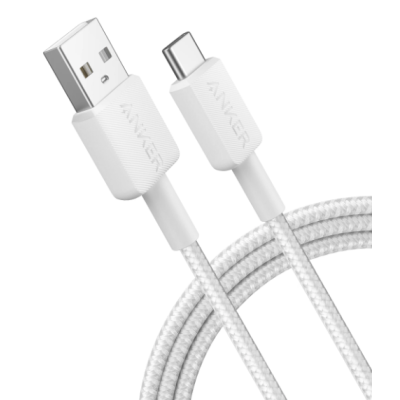 Кабель Anker 322 USB-A to USB-C - 0.9m Nylon White (6908155)