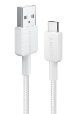 Кабель Anker 322 USB-A to USB-C - 1.8m Nylon White (6908156)