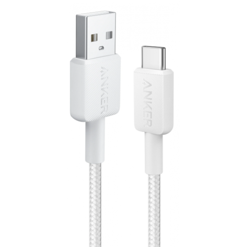 Кабель Anker 322 USB-A to USB-C - 1.8m Nylon White (6908156)