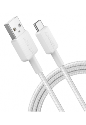 Кабель Anker 322 USB-A to USB-C - 1.8m Nylon White (6908156)