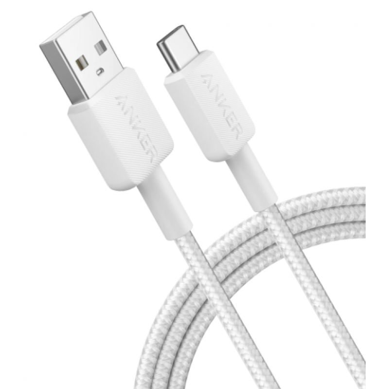 Кабель Anker 322 USB-A to USB-C - 1.8m Nylon White (6908156)