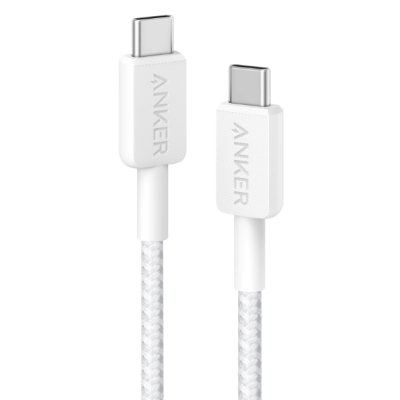 Кабель Anker 322 USB-C to USB-C - 1.8m Nylon White (6908157)