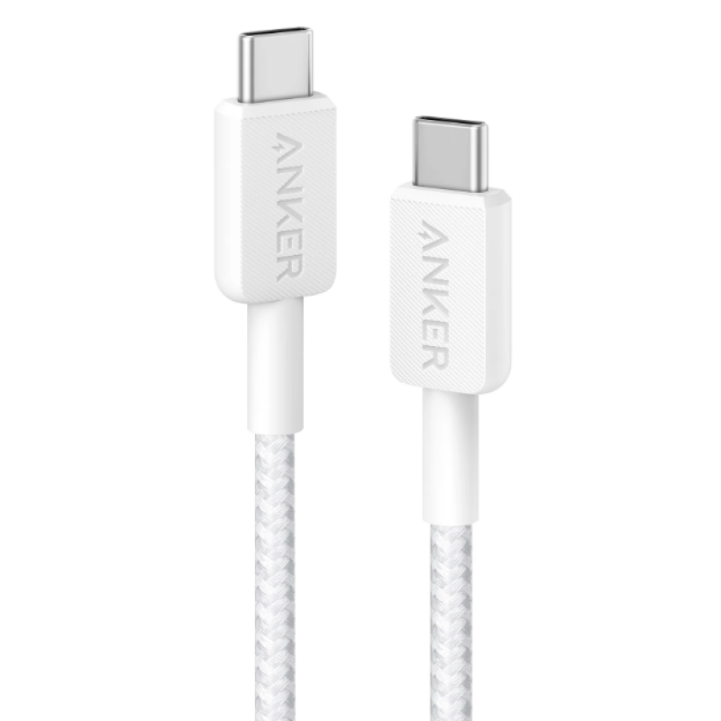 Кабель Anker 322 USB-C to USB-C - 1.8m Nylon White (6908157)