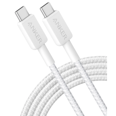 Кабель Anker 322 USB-C to USB-C - 1.8m Nylon White (6908157)