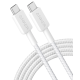 Кабель Anker 322 USB-C to USB-C - 1.8m Nylon White (6908157)
