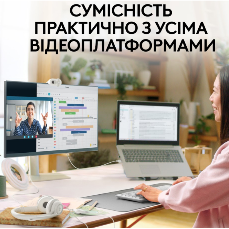 Веб-камера Logitech BRIO 100 FHD OFF-WHITE (960-001617)  (6914873)