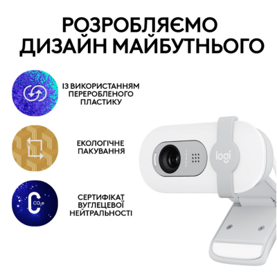 Веб-камера Logitech BRIO 100 FHD OFF-WHITE (960-001617)  (6914873)
