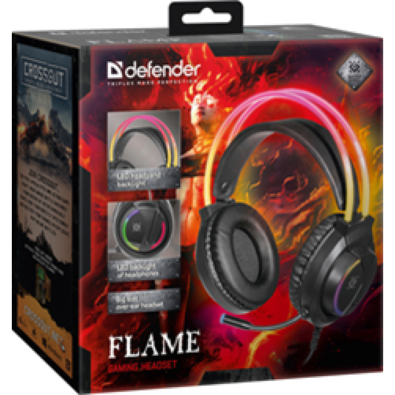 Гарнітура Defender Flame RGB (64555) Black (6918389)