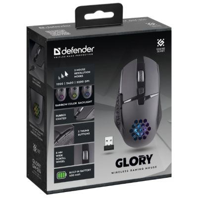 Міша Defender Glory GM-514 Wireless BLACK (52514) (6918403) Міша Defender Glory GM-514 Wireless BLACK (52514) (6918403)