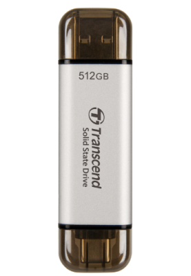 SSD накопичувач Transcend ESD310S 512GB, USB Type C/A Silver (6906886)