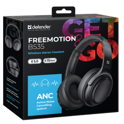 Гарнітура Defender FreeMotion B535 Bluetooth ANC, Black  (63535) (6918547)