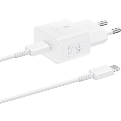 Мережевий зарядний пристрій Samsung 25W Travel Adapter + Type-C cable White (EP-T2510XWEGEU) (6921949)