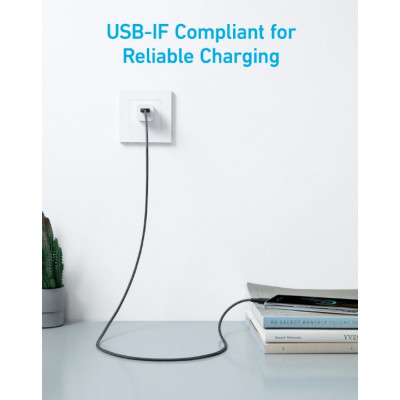Кабель Anker 322 USB-A to USB-C - 0.9m Nylon Black (6926987)