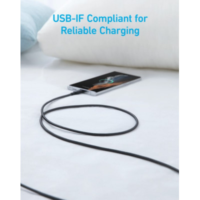Кабель Anker 322 USB-A to USB-C - 0.9m Nylon Black (6926987)