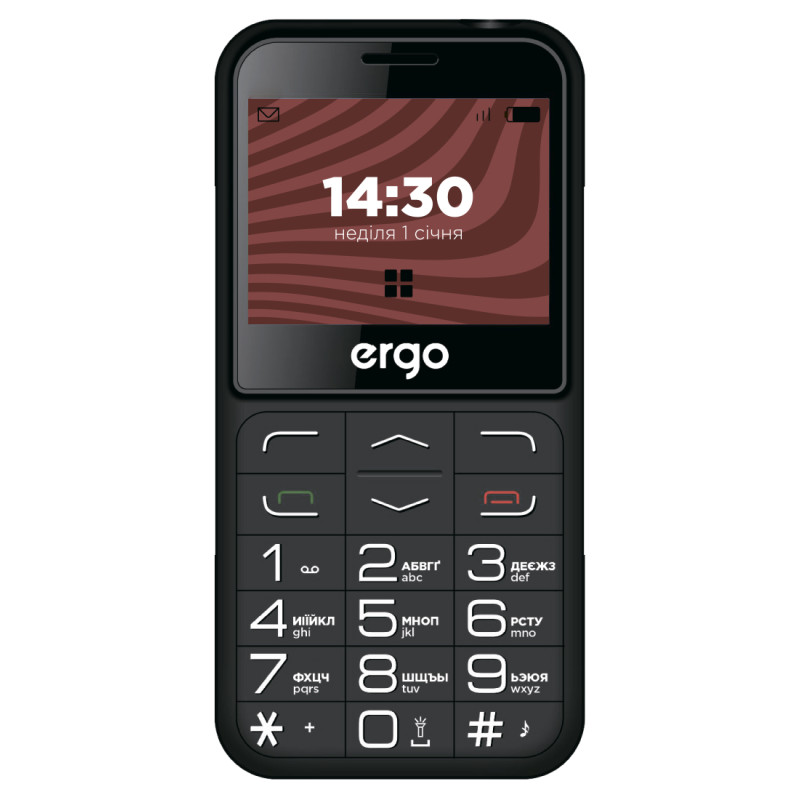 Мобільний телефон ERGO R231 Dual Sim Black (6906379)