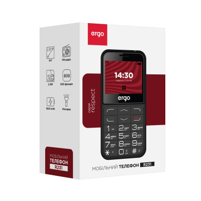 Мобільний телефон ERGO R231 Dual Sim Black (6906379)