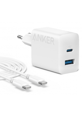 Мережевий зарядний пристрій Anker PowerPort - 20W USB-C&USB-A + USB-C cable White (6924822)