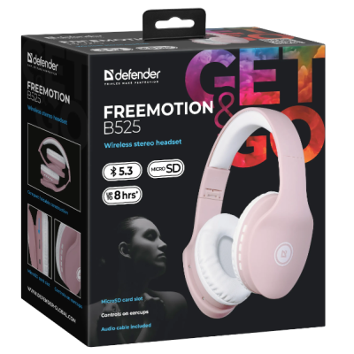 Гарнітура Defender FreeMotion B525 White/Pink (63528)  (6787950)