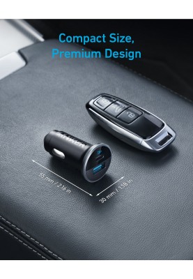 Автомобільний зарядний пристрій Anker PowerDrive 323 - 30W PD + 22.5W USB-A Black (6940427)