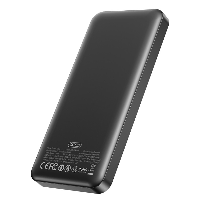 Портативний зарядний пристрій XO PR238 - 10000 mAh PD20W + QC22.5W (Black)  (6974557)