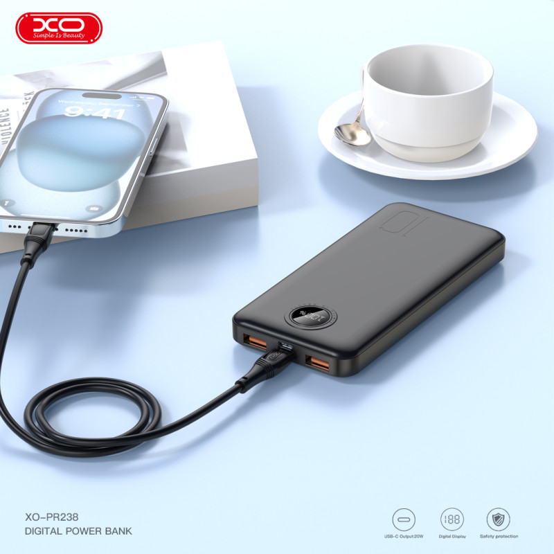 Портативний зарядний пристрій XO PR238 - 10000 mAh PD20W + QC22.5W (Black)  (6974557)