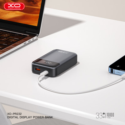 Портативний зарядний пристрій XO PR232 - 10000 mAh PD30W + PPS33W (Black)  (6974559)