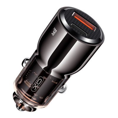 Автомобільний зарядний пристрій XO CC58 95W Car Charger Type-C PD 65W + USB-A 30W (Gray)  (6974562)