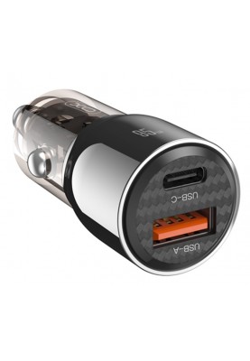 Автомобільний зарядний пристрій XO CC58 95W Car Charger Type-C PD 65W + USB-A 30W (Gray)  (6974562)