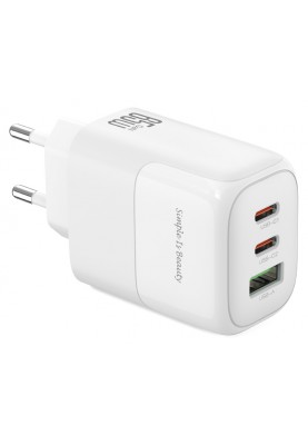 Мережевий зардний пристрій XO L139 - 65W PD Dual USB-C & 18W QC USB-A White (6974565)