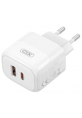 Мережевий зарядний пристрій XO L138 - 30W PD USB-C & 18W QC USB-A White (6974566)