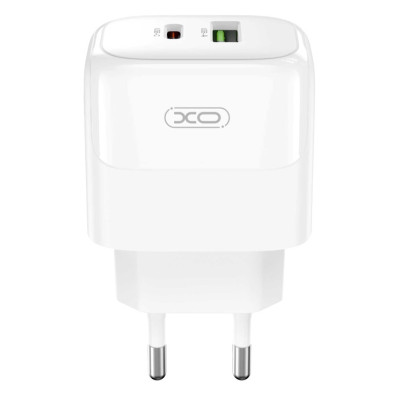 Мережевий зарядний пристрій XO L138 - 30W PD USB-C & 18W QC USB-A White (6974566)