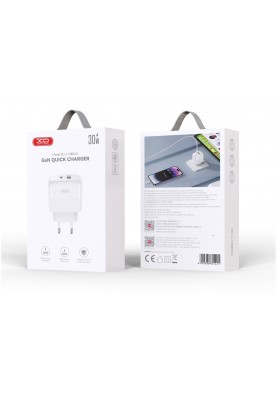 Мережевий зарядний пристрій XO L138 - 30W PD USB-C & 18W QC USB-A White (6974566)