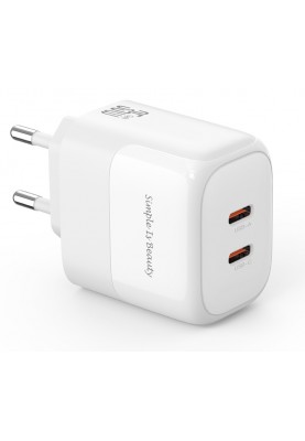 Мережевий зардний пристрій XO L140 - 35W PD Dual port USB-C White (6974568)