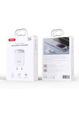 Мережевий зардний пристрій XO CE20 - 33W Single port USB-C PD30W/PPS33W White (6974571)