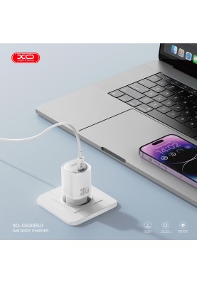 Мережевий зардний пристрій XO CE20 - 33W Single port USB-C PD30W/PPS33W White (6974571)