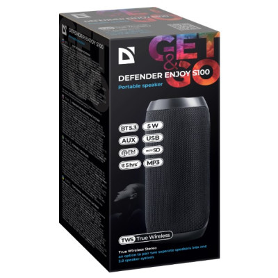 Портативна акустика Defender Enjoy S100 Black (65101) (6974735)