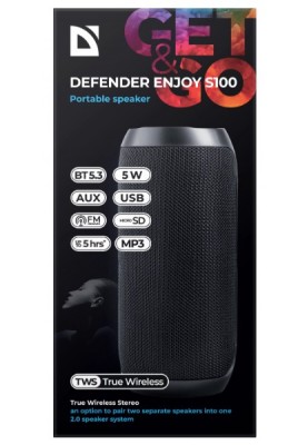 Портативна акустика Defender Enjoy S100 Black (65101) (6974735)