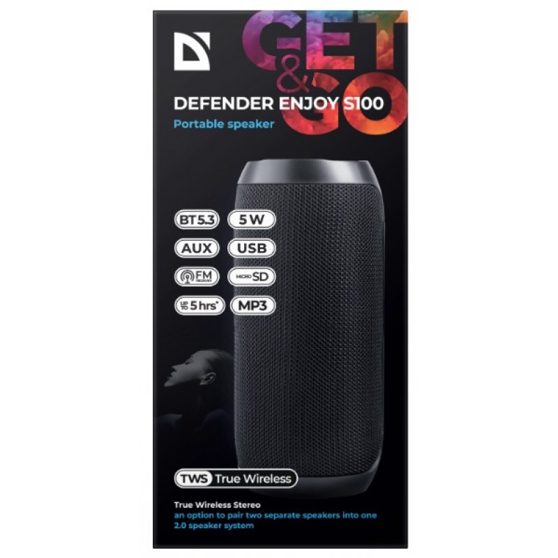 Портативна акустика Defender Enjoy S100 Black (65101) (6974735)