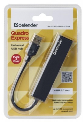 USB-хаб Defender Quadro Express USB3.0 (83204) (6443146)