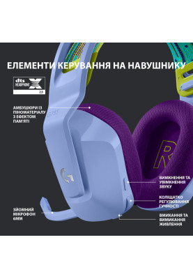 Гарнітура Logitech G733 Lightspeed Wireless RGB, LILAC (6617183)