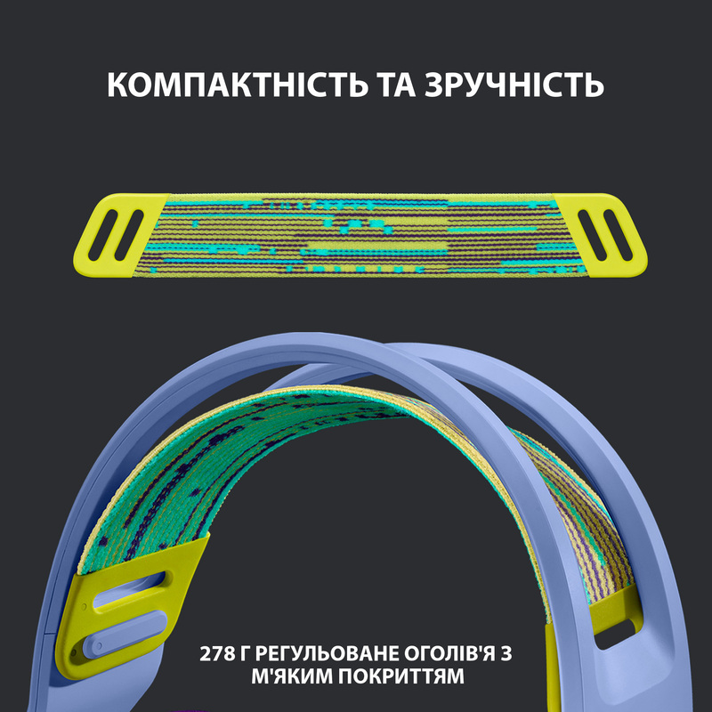 Гарнітура Logitech G733 Lightspeed Wireless RGB, LILAC (6617183)