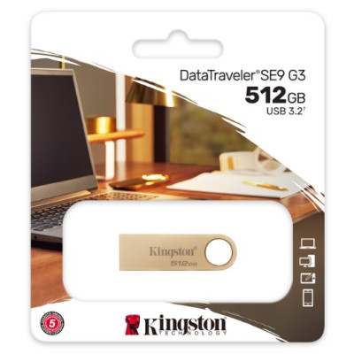 Flash Drive Kingston DT SE9 G3 512B USB 3.2 Gold (DTSE9G3/512GB) (6962754)