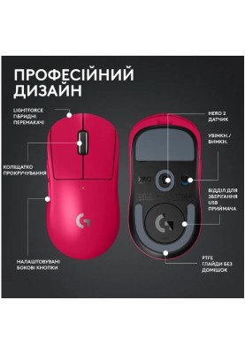 Миша Logitech G PRO X SUPERLIGHT 2 LIGHTSPEED Gaming, Magenta (910-006797) (6937909)