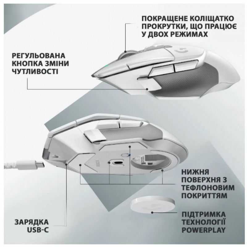 Миша Logitech G502 X LIGHTSPEED White (910-006189)  (6823492)