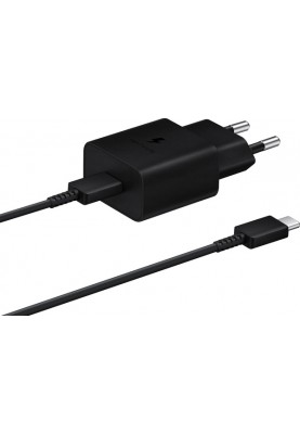 Мережевий зарядний пристрій Samsung 15W Power Adapter Type-C+Cable - Black (EP-T1510XBEGEU) (6972208)