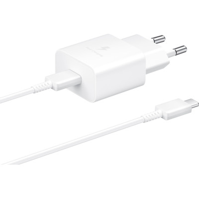 Мережевий зарядний пристрій Samsung 15W Power Adapter Type-C+Cable - White (EP-T1510XWEGEU) (6972209)
