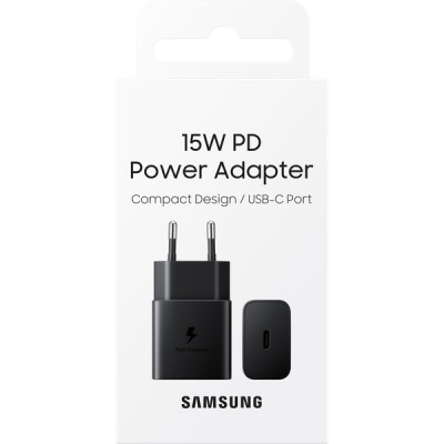 Мережевий зарядний пристрій Samsung 15W Power Adapter (w/o Cable) - Black (EP-T1510NBEGEU) (6972210)